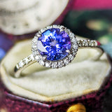天然タンザナイト 天然ダイヤモンド リング