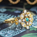 【童話シリーズ 白雪姫】セミオーダーリング 天然パライバトルマリン 天然ダイヤモンド