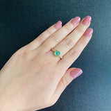 【シュガーローフ】天然エメラルド 天然ダイヤモンド 18金リング