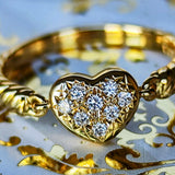 TASAKI 田崎真珠 ハートモチーフ パヴェリング 18金