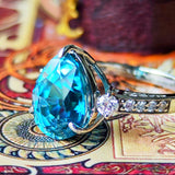 天然ジルコン 7.06ct 天然ダイヤモンド リング