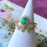 【お値下げ】天然エメラルド 天然ダイヤモンド 18金リング