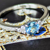 【カンチャナブリ産】天然サファイア 天然ダイヤモンド リング