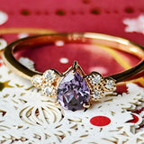 【アレキタイプ】天然カラーチェンジガーネット 天然ダイヤモンド リング