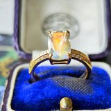 天然アンデシンラブラドライト 天然ダイヤモンド リング