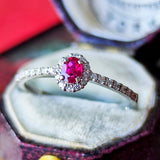 【非加熱 ピジョンブラッド】天然ルビー 天然ダイヤモンド リング