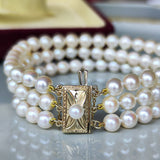 MIKIMOTO ミキモト あこや真珠 3連ブレスレット