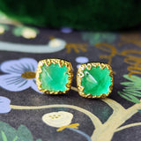 【シュガーローフ】天然エメラルド 18金ピアス ③