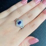 【コーンフラワー】天然サファイア 天然ダイヤモンド リング