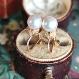 MIKIMOTO ミキモト あこや真珠 ヴィンテージイヤリング 14金