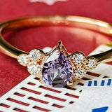 【アレキタイプ】天然カラーチェンジガーネット 天然ダイヤモンド リング