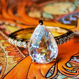 天然アンデシンラブラドライト 3.195ct 天然ダイヤモンド リング