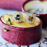 天然アンダリュサイト 天然ダイヤモンド 18金ピアス