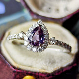 【アレキタイプ】天然カラーチェンジガーネット 天然ダイヤモンド リング