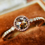 【ローズカット】天然ブラウンダイヤモンド 天然ダイヤモンド リング