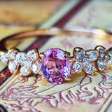 天然パパラチアサファイア 天然ダイヤモンド リング