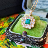 天然エメラルド 天然ダイヤモンド ネックレス