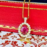 【非加熱 ピジョンブラッド】天然ルビー 天然ダイヤモンド ネックレス