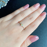 天然オパールキャッツアイ 天然ダイヤモンド リング