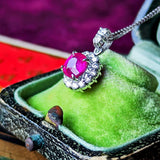 【ビルマ産】天然ルビー 天然ダイヤモンド ネックレス