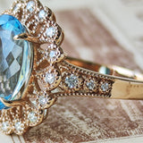 【サンタマリア 大粒】天然アクアマリン 4.42ct 天然ダイヤモンド リング