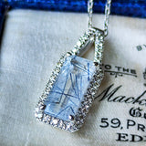 【お値下げ】天然ブルートルマリンインクォーツ 天然ダイヤモンド ネックレス