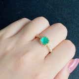 【シュガーローフ】天然エメラルド 天然ダイヤモンドリング