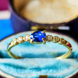 【コーンフラワー】天然サファイア 天然ダイヤモンド