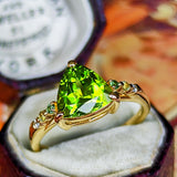 【パキスタン産】天然ペリドット 天然ガーネット 天然ダイヤモンド リング