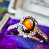 【魅惑の黒い宝石】天然ブラックスターサファイア 天然ダイヤモンド リング