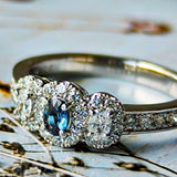 天然アレキサンドライト 天然ダイヤモンド リング