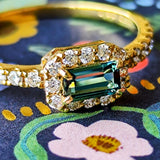 【お値下げ】天然インディゴライトトルマリン 天然ダイヤモンド リング