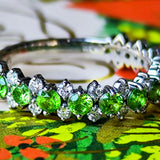 天然デマントイドガーネット 天然ダイヤモンド プラチナリング