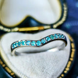 天然パライバトルマリン ハーフエタニティリング プラチナ