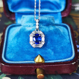 天然サファイア 天然ダイヤモンド ネックレス