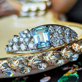 【希少石】天然バナジウムベリル 天然ダイヤモンド リング