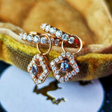 天然アレキサンドライト 天然ダイヤモンド ピアス チャーム