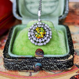 【クロムスフェーン】天然スフェーン 天然ダイヤモンド ネックレス