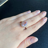 【大粒 3.58ct】天然モルガナイト 天然ダイヤモンド リング