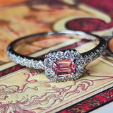 天然パパラチアサファイア 天然ダイヤモンド リング