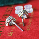 天然アクアマリン ハートシェイプ 天然ダイヤモンド ピアス