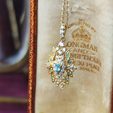 天然パライバトルマリン 天然ダイヤモンド ネックレス