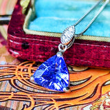 天然タンザナイト 天然ダイヤモンド ネックレス