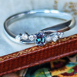 天然アレキサンドライト 天然ダイヤモンド プラチナリング