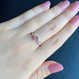 天然パパラチアサファイア 天然ダイヤモンド リング