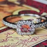 天然パパラチアサファイア 天然ダイヤモンド リング