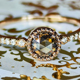 【ローズカット】天然ブラウンダイヤモンド 天然ダイヤモンド リング