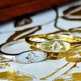 【ローズカット】天然ダイヤモンド 18金リング