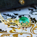 【シュガーローフ】天然エメラルド 天然ダイヤモンド ネックレス