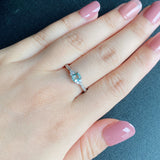 天然ミントベリル 天然ダイヤモンド リング